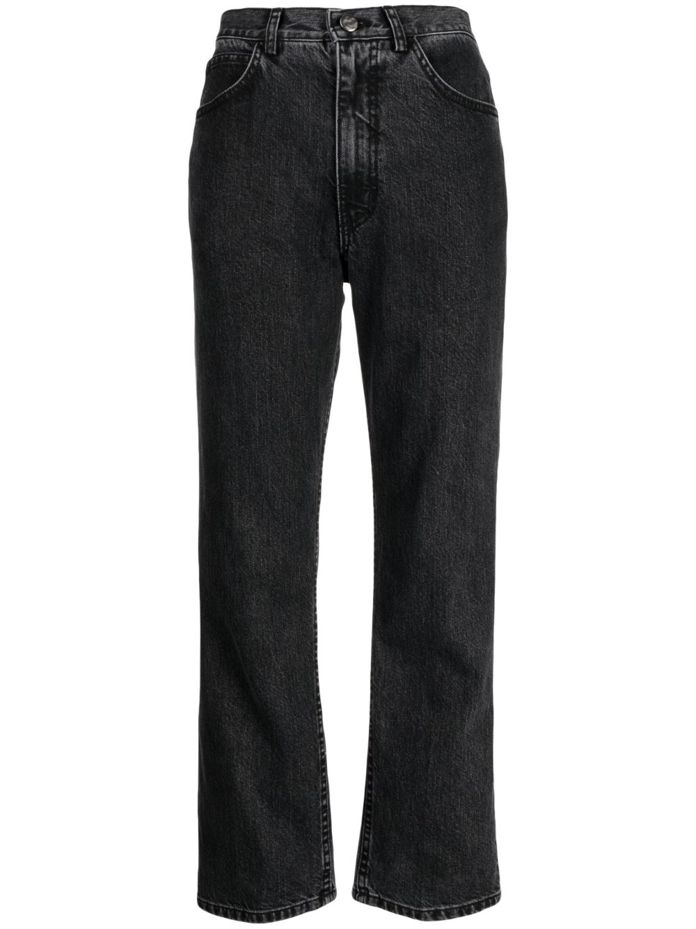Mid-rise flared faded jeans - Black