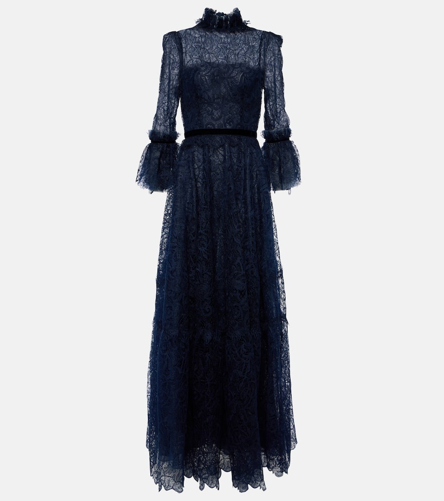 Ruched lace gown