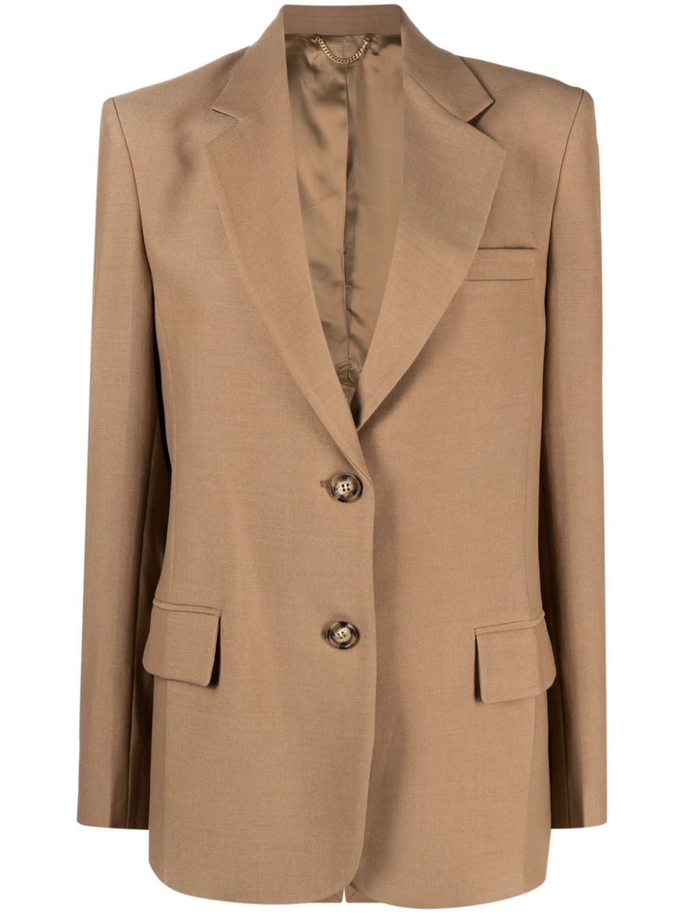 Single-breasted notched-lapels blazer - Brown