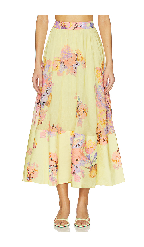 HEMANT AND NANDITA Midi Skirt in Lemon. S. Also in XXS, XS, M, L