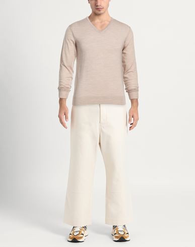 Man Sweater Beige Size 40 Merino Wool