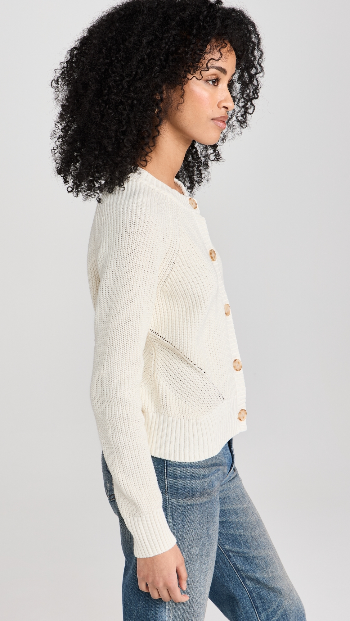 Sunwashed Fisherman Cardigan Egret