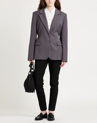 Woman Blazer Grey Size 10 Polyester, Viscose, Elastane