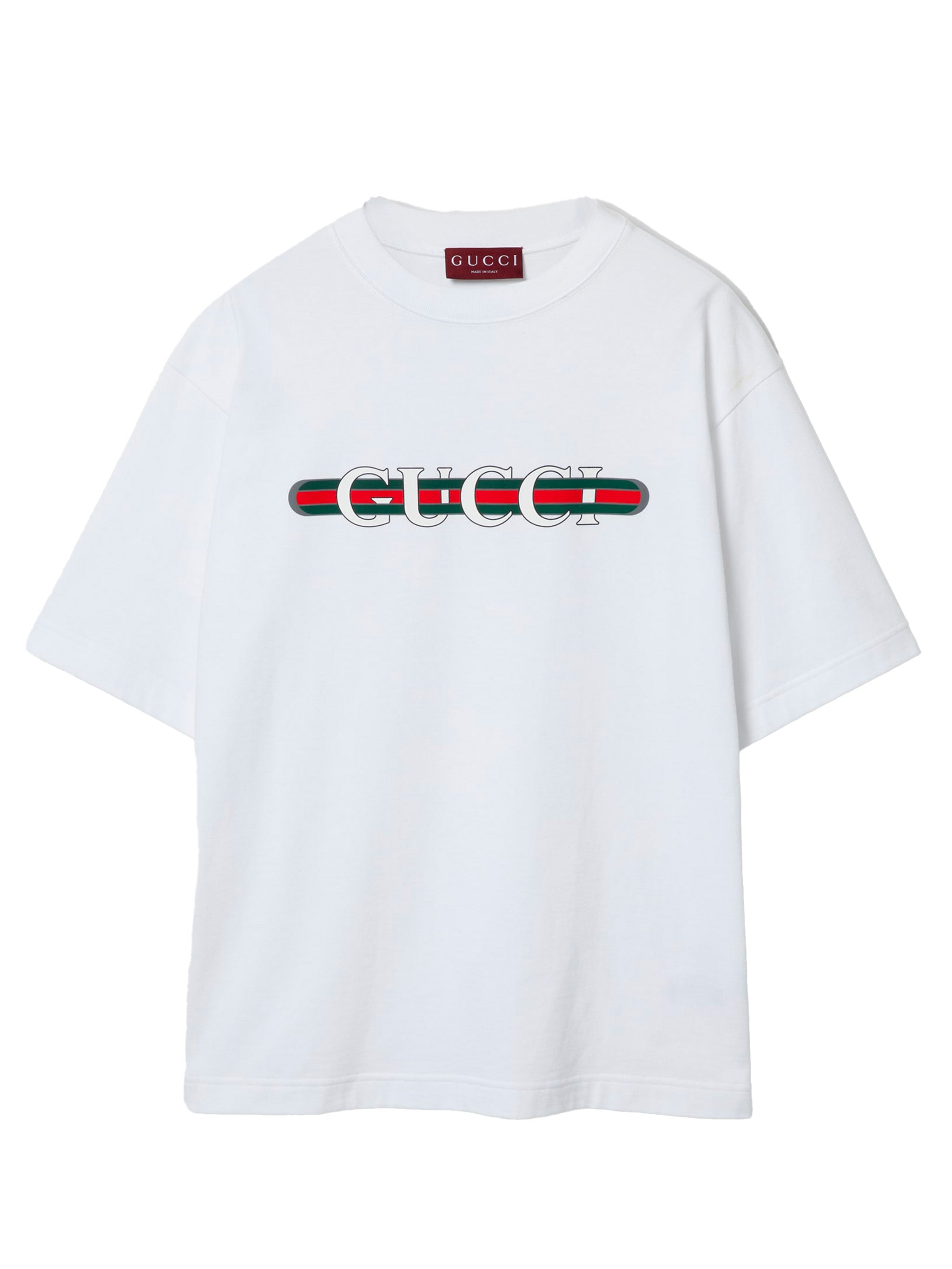 Web Print Crewneck Oversize T-Shirt with Dropped Shoulder