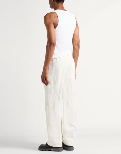 Man Pants Off white Size 36 Paper Yarn, Viscose