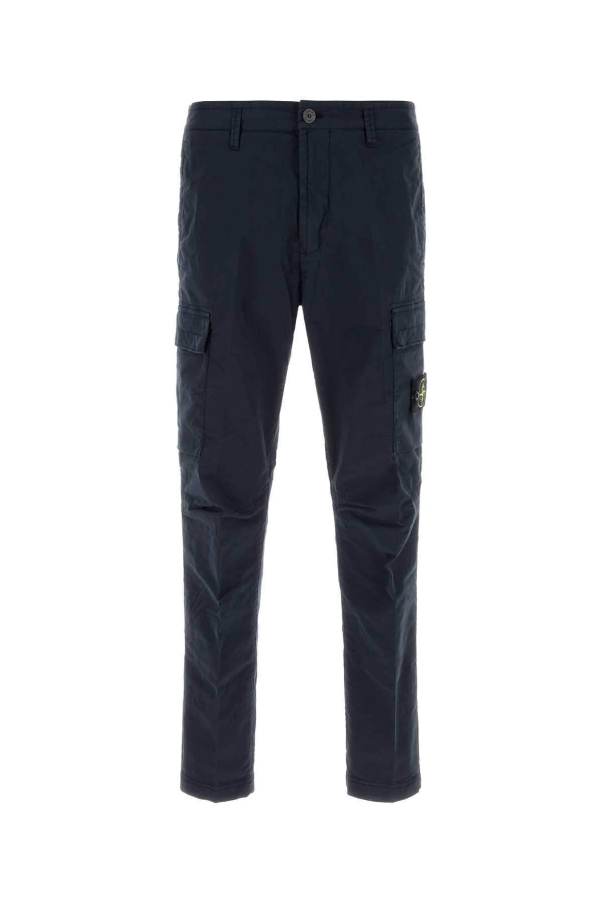 Navy Blue Stretch Cotton Cargo Pant
