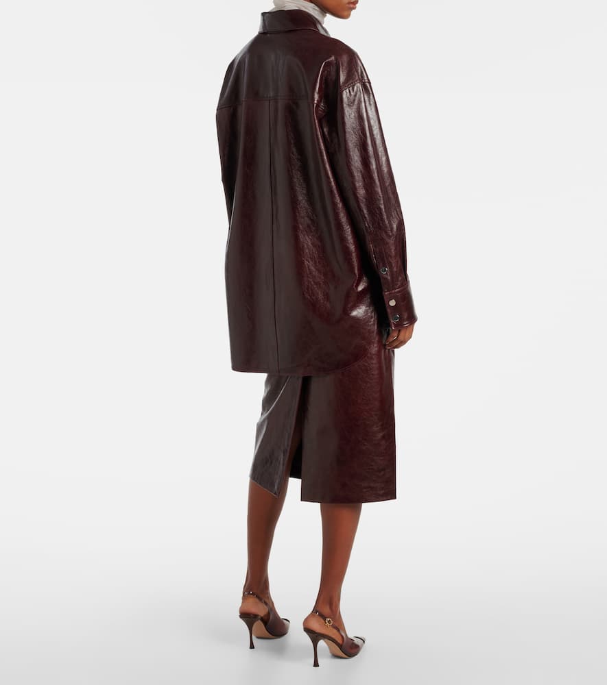 Borel leather overshirt