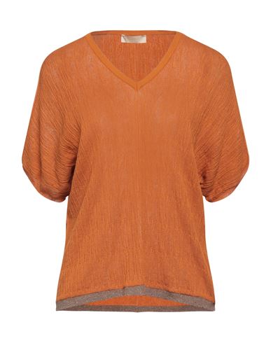 Momoní Woman Sweater Rust Size M Viscose, Polyamide, Polyester, Elastane