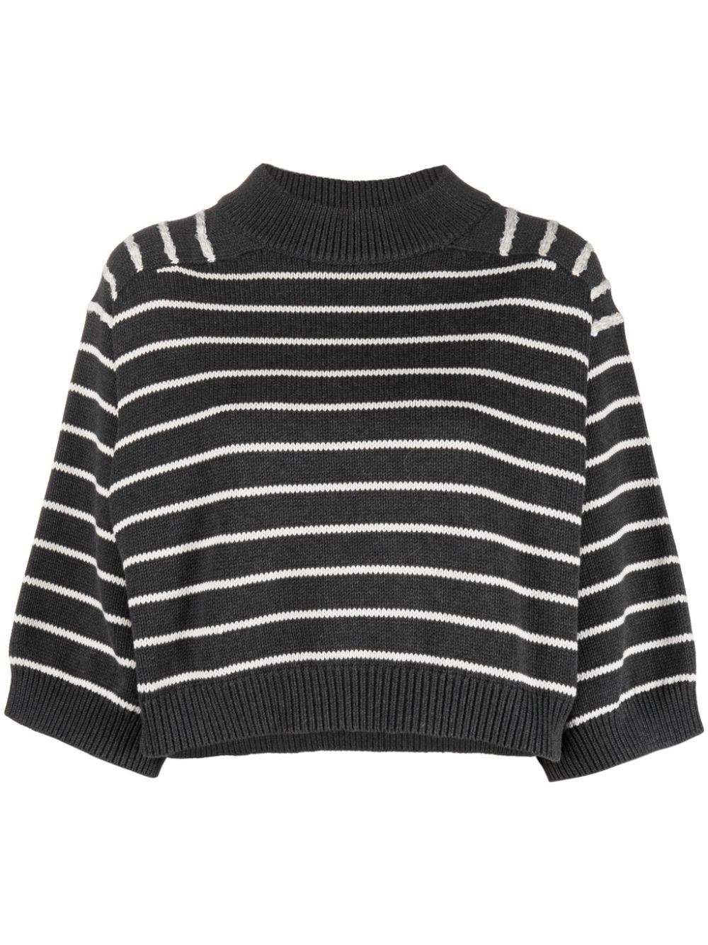 Striped cotton jumper - Grey