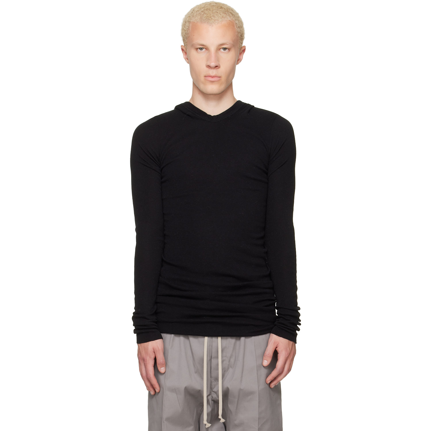 Black Tower Rib LS Hoodie