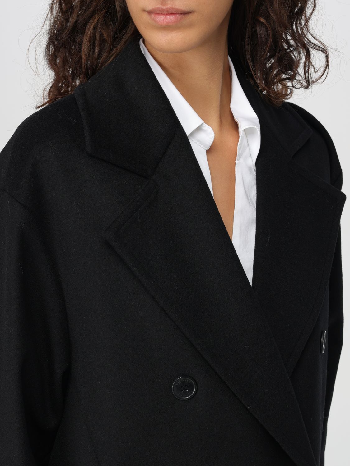 Double-breasted coat - Black