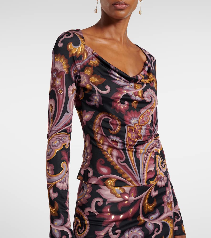 Paisley jersey top