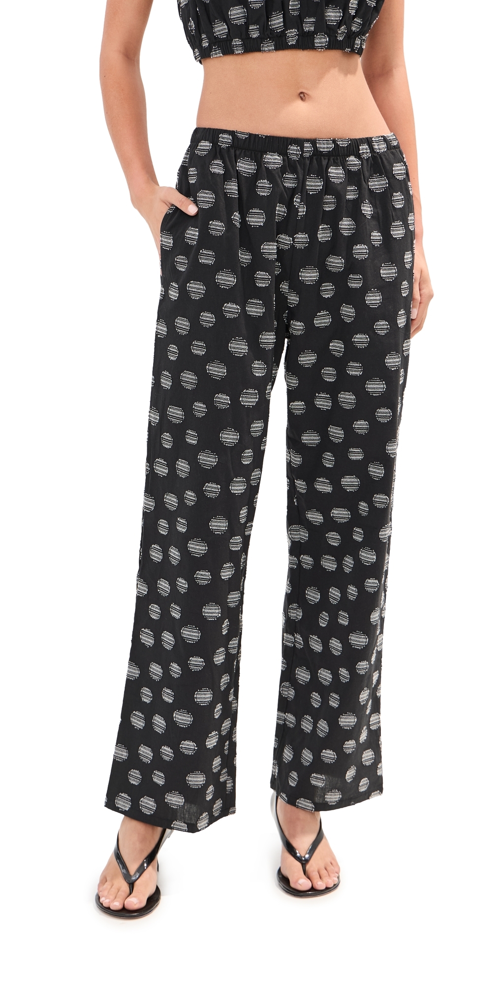 Camille Jacquard Dot Pants Black/White