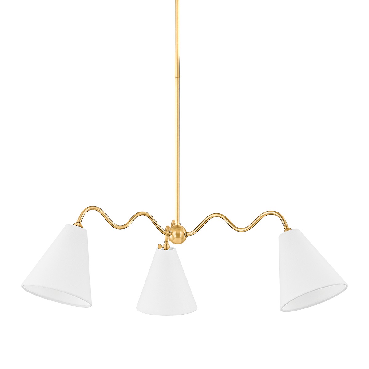 Aged Brass Chandelier from the Onda Collection