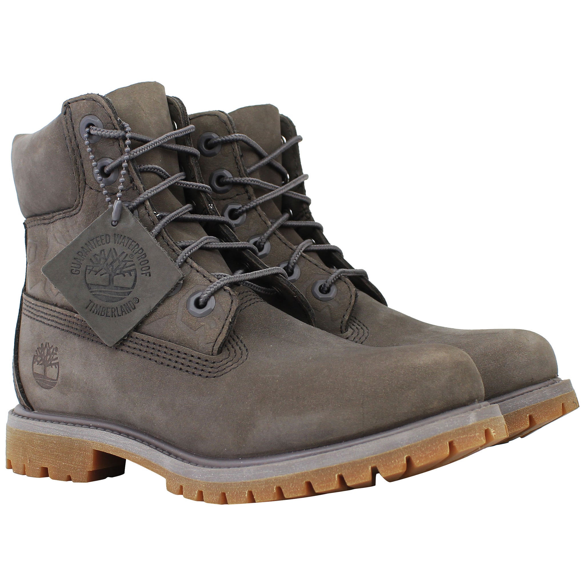 Timberland 6inch Womens Dark Grey Boots Nubuck