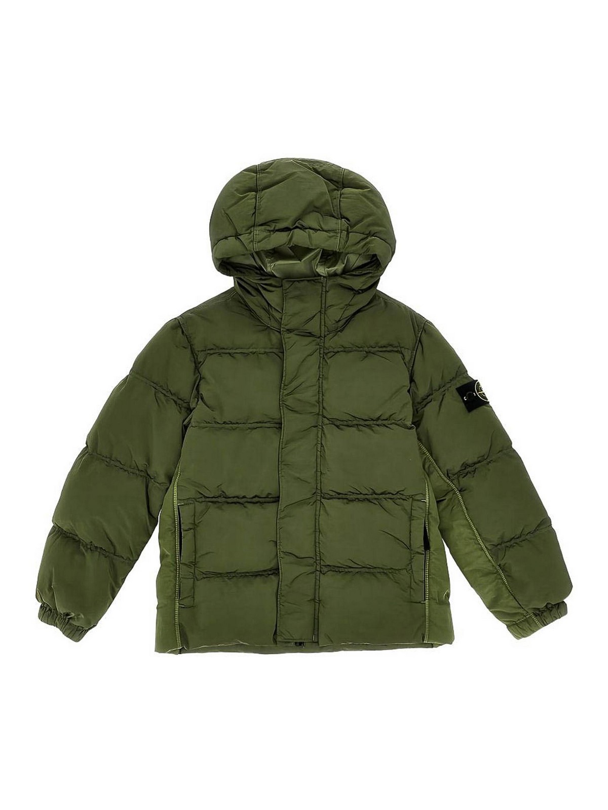 Quilted Down Jacket With Logo