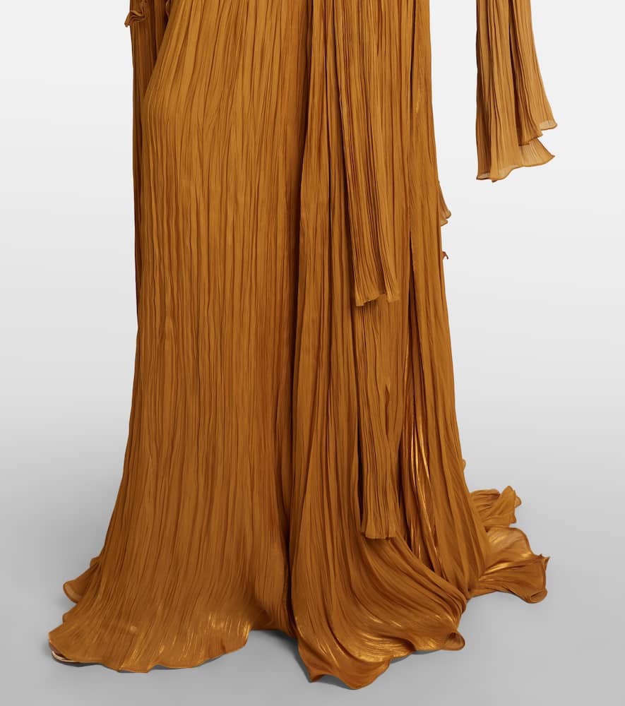 Peplum ruched gown