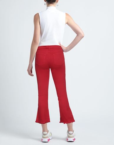 Woman Pants Red Size 2 Cotton, Elastane