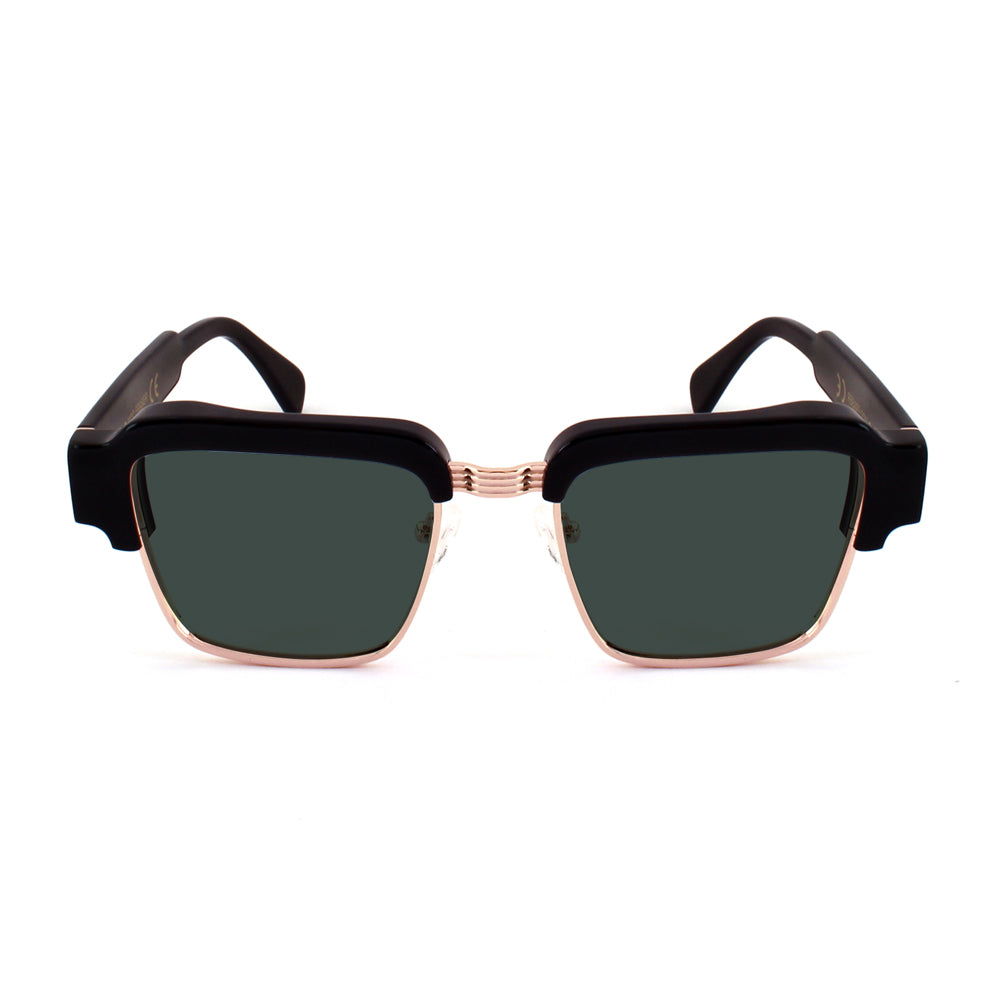 XLAB Unisex XLAB Fraser Occhiali da sole Acetato Nero/Argento Fumo Squadrata Polarizzata