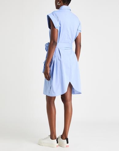Woman Midi dress Azure Size 6 Cotton