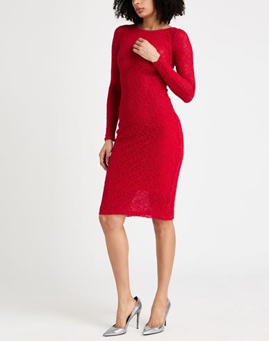 Woman Midi dress Red Size L Nylon, Elastane
