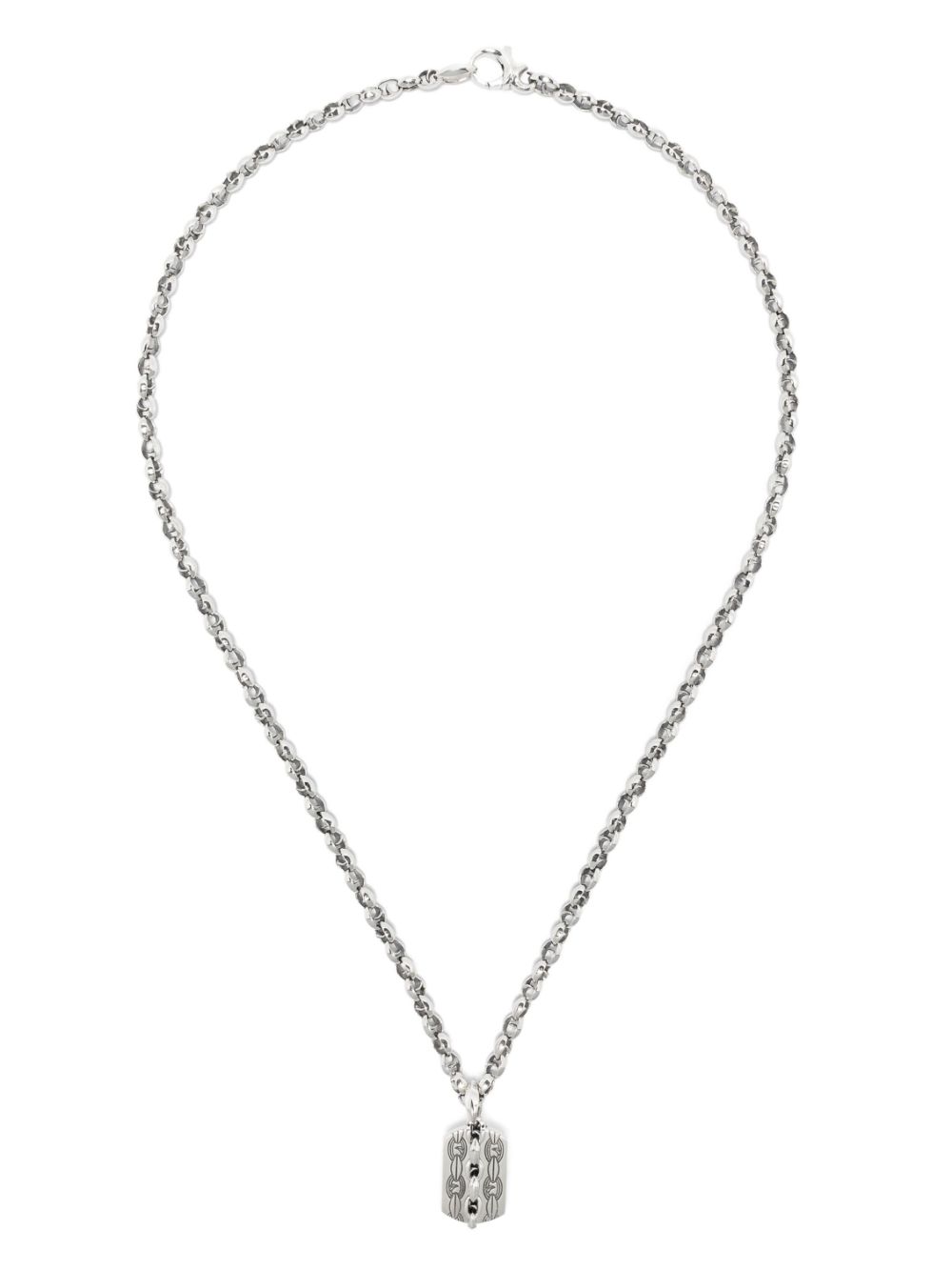 Medium Thorn Razer Tag necklace - Silver