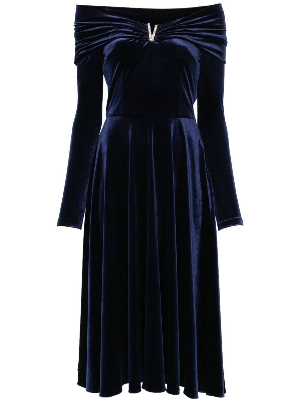 Off-shoulder midi dress - Blue