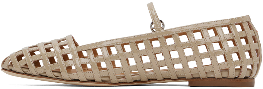 Aeyde Beige Uma Caged Mary-Jane Ballerina Flats