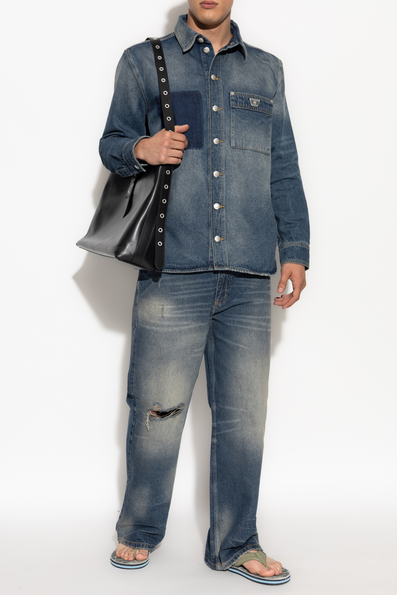 Denim Shirt, Men's, Navy Blue