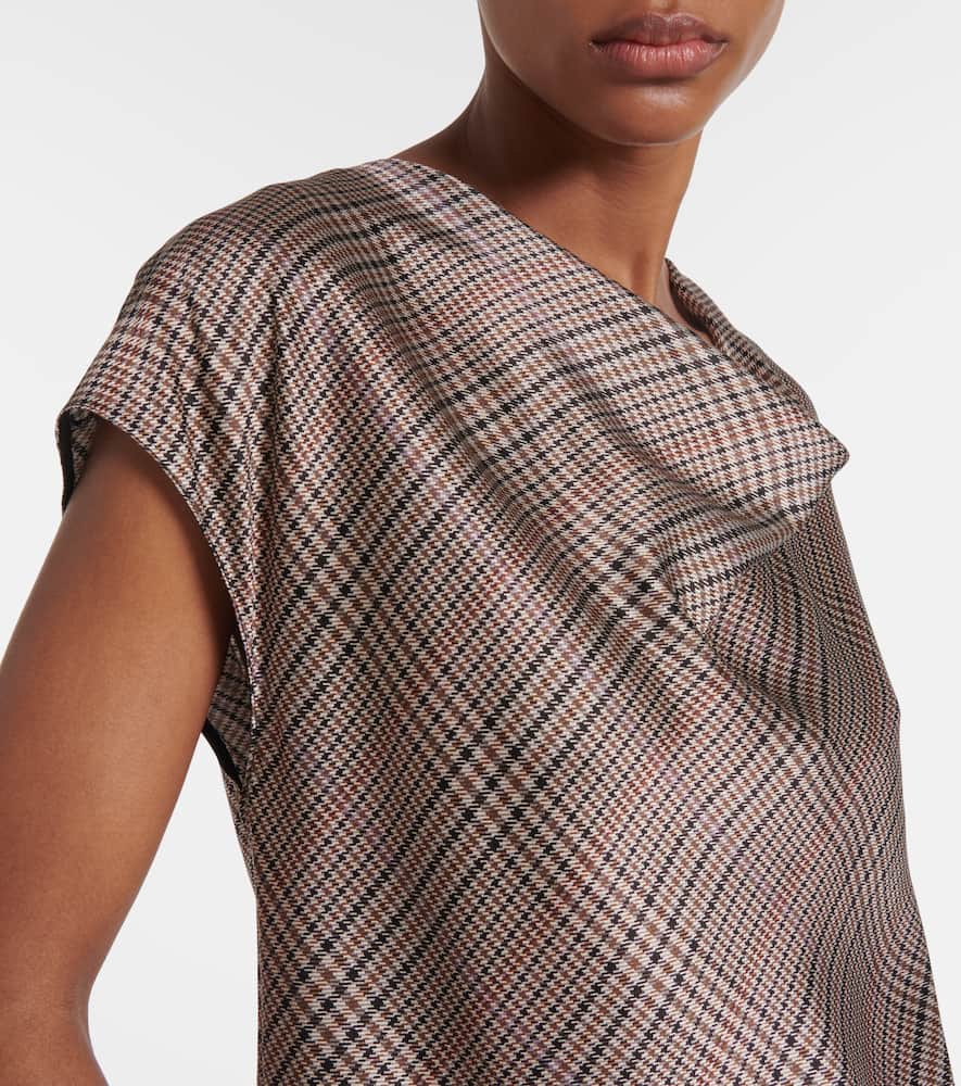 Houndstooth silk top