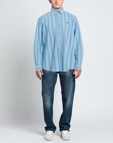Man Shirt Azure Size L Cotton, Lyocell