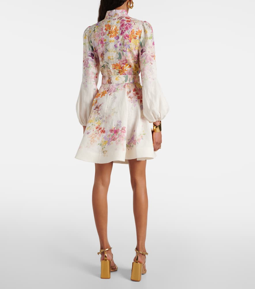 Natura floral linen minidress