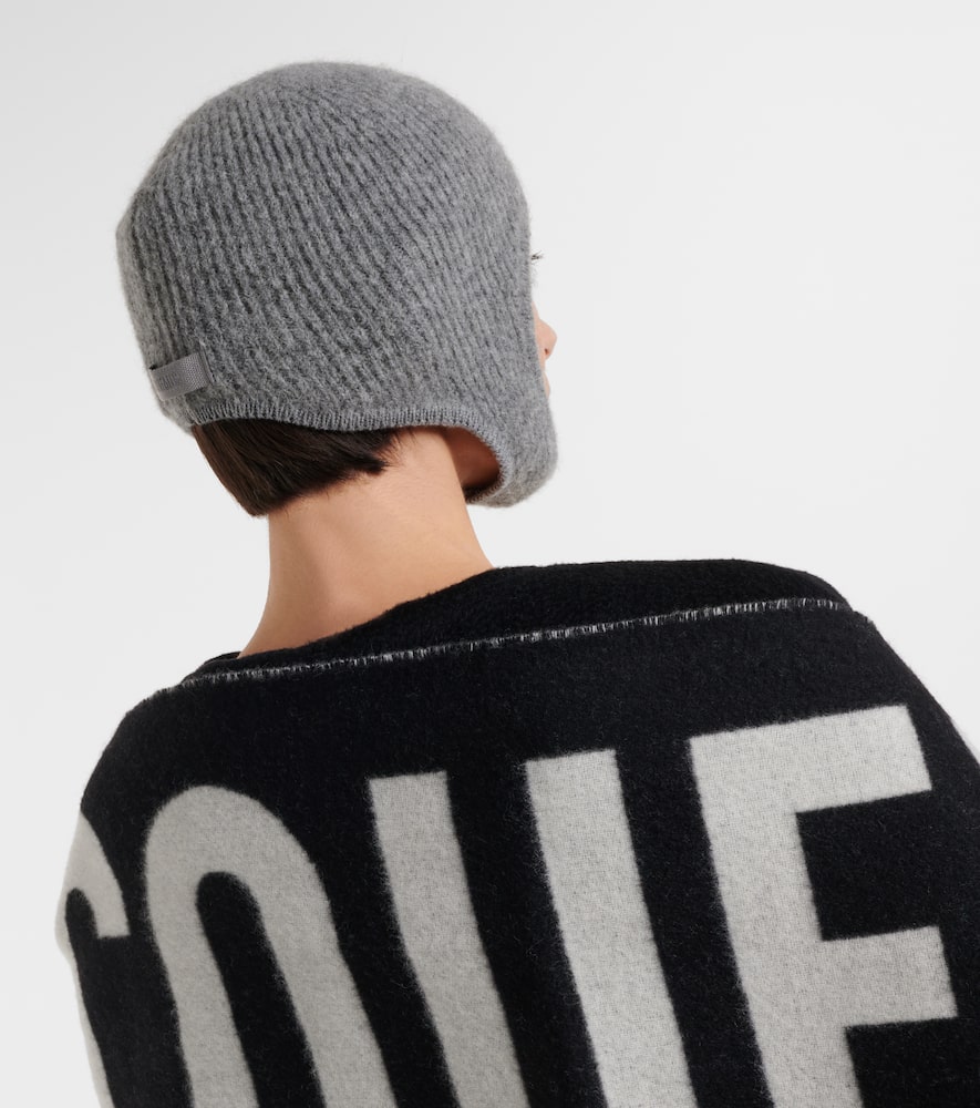 Ribbed-knit alpaca and wool-blend hood