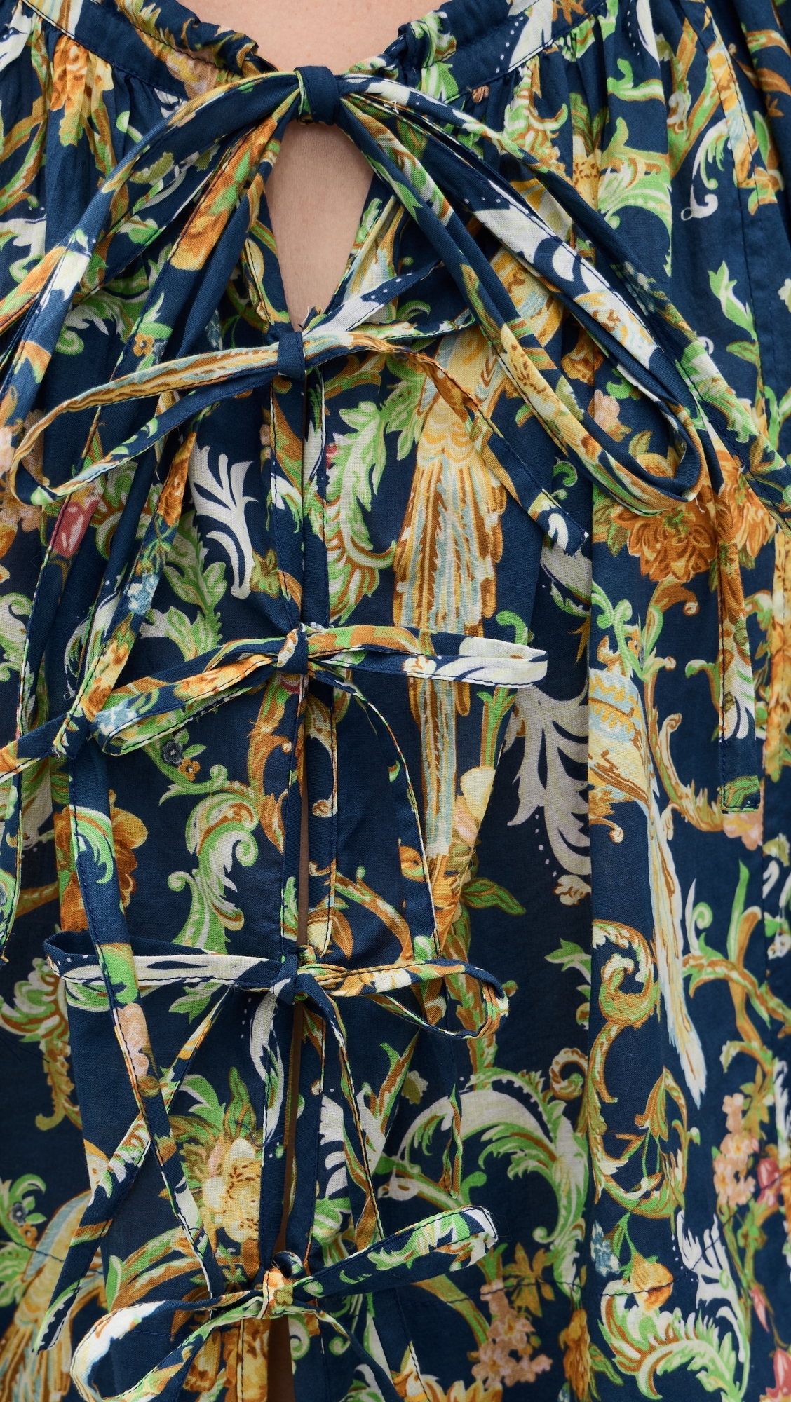 Oleander Blouse Royal Birds Navy One Size