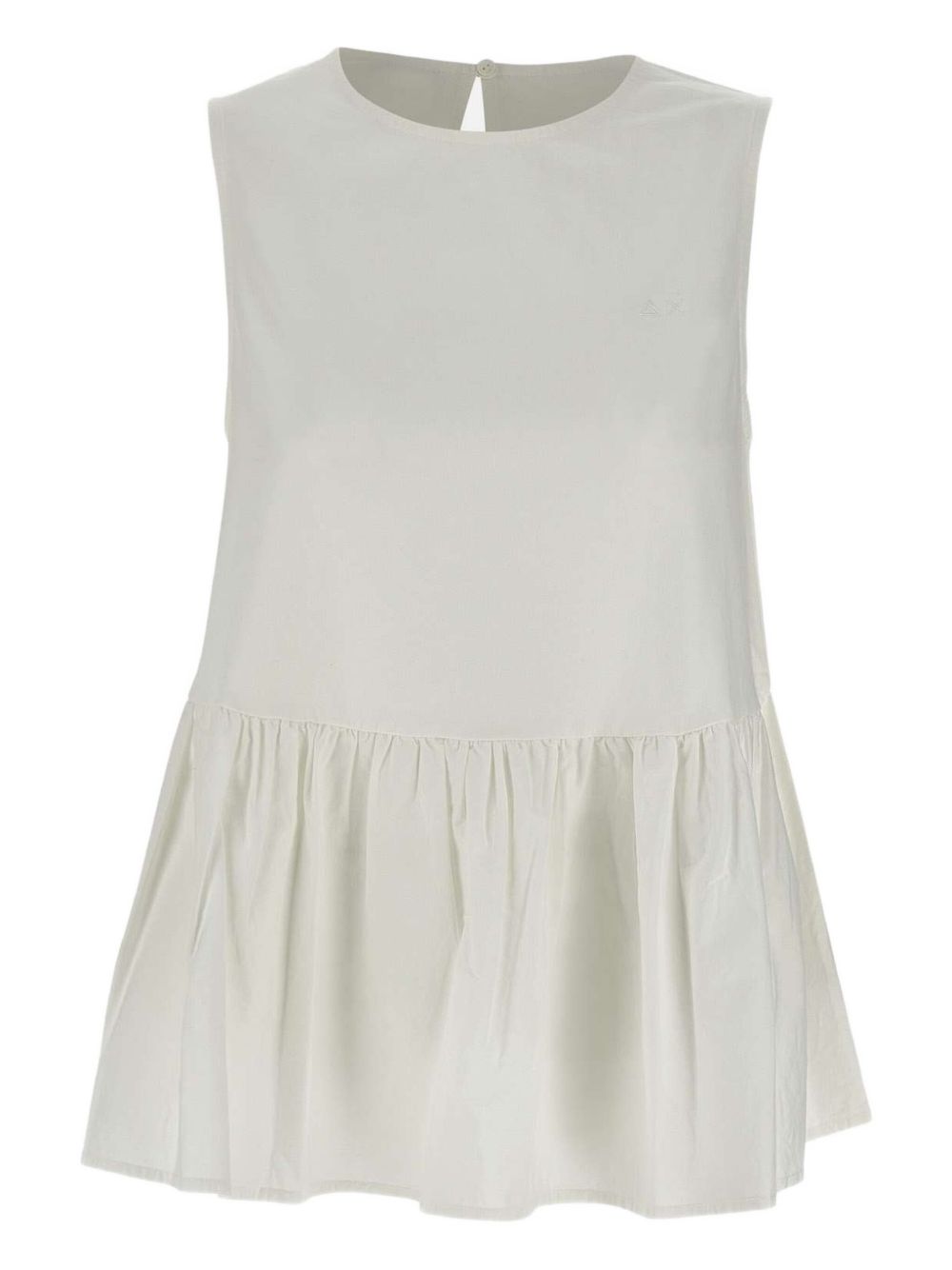 Pleated peplum top - White