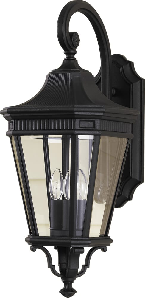 Black Three Light Outdoor Fixture from the Cotswold Lane Collection