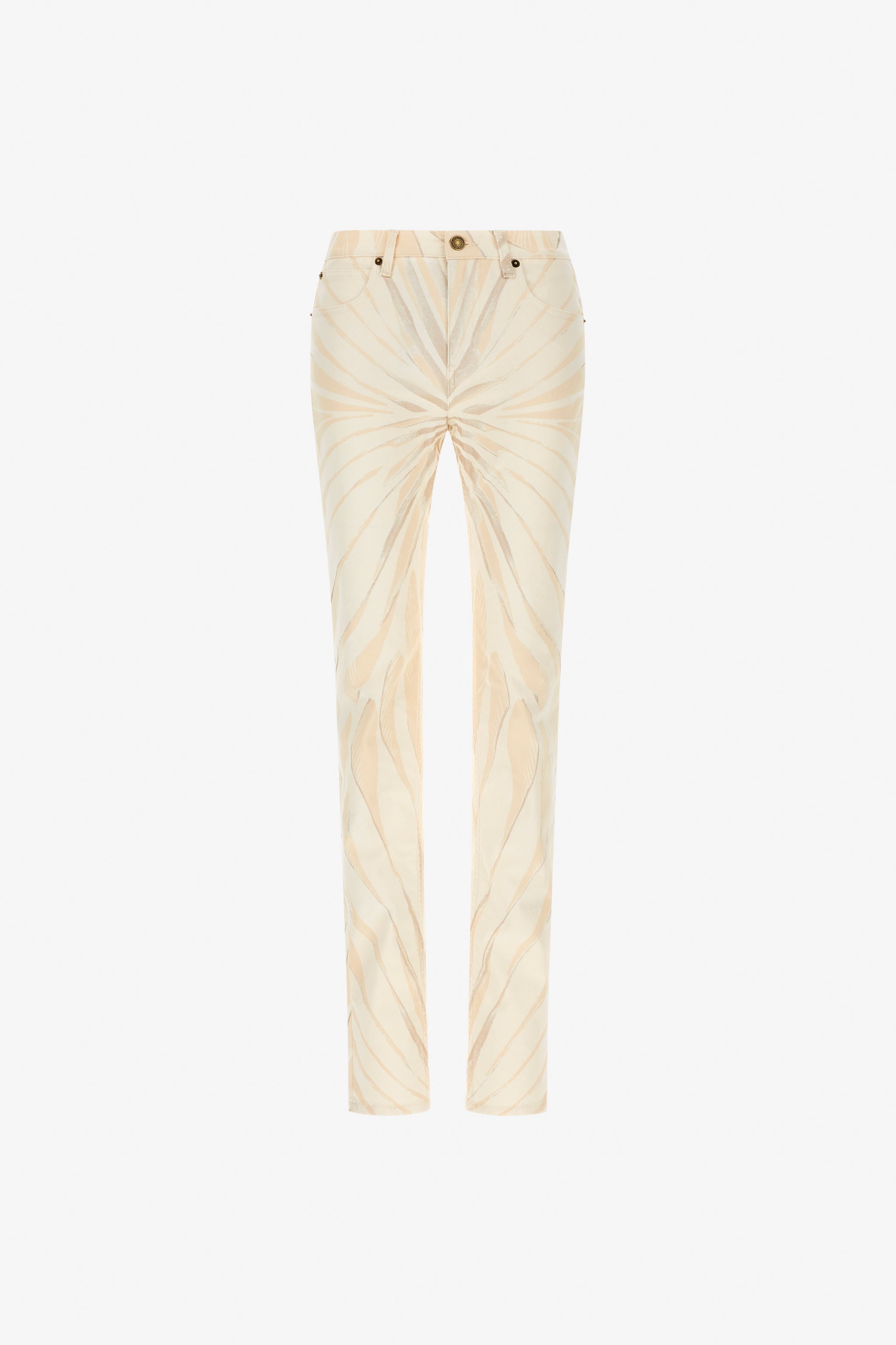 Ray Of Gold Print Skinny Cotton Trousers