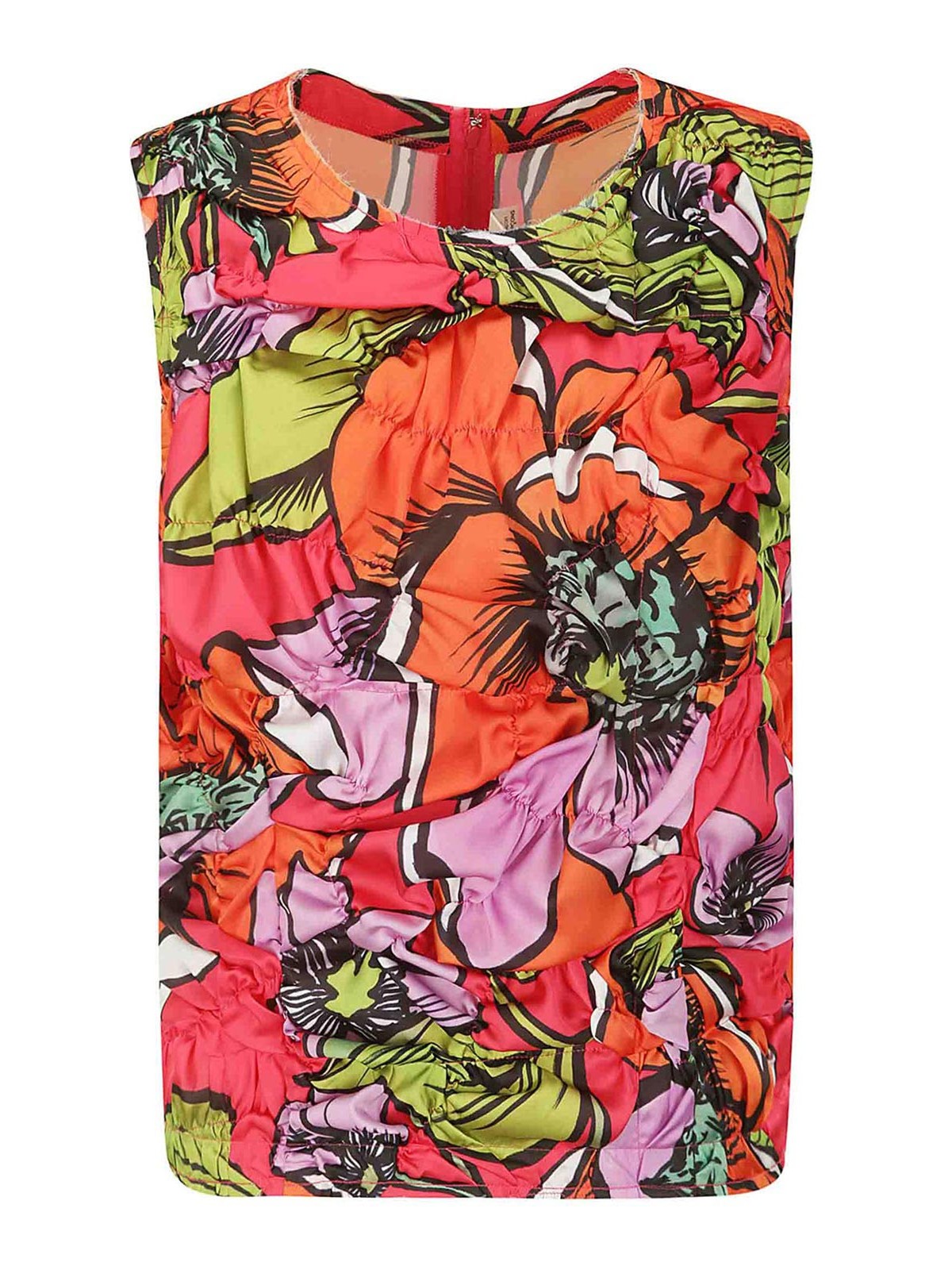 Sleeveless crew-neck top