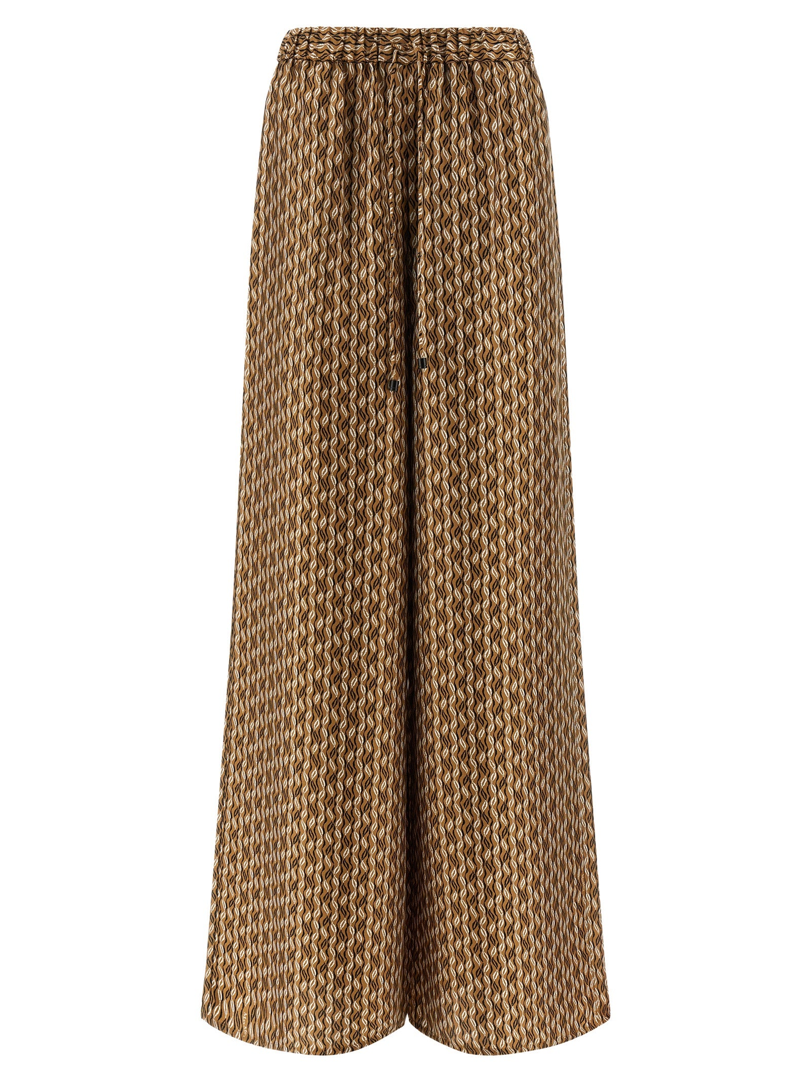 Silk Twill Trousers — Brown