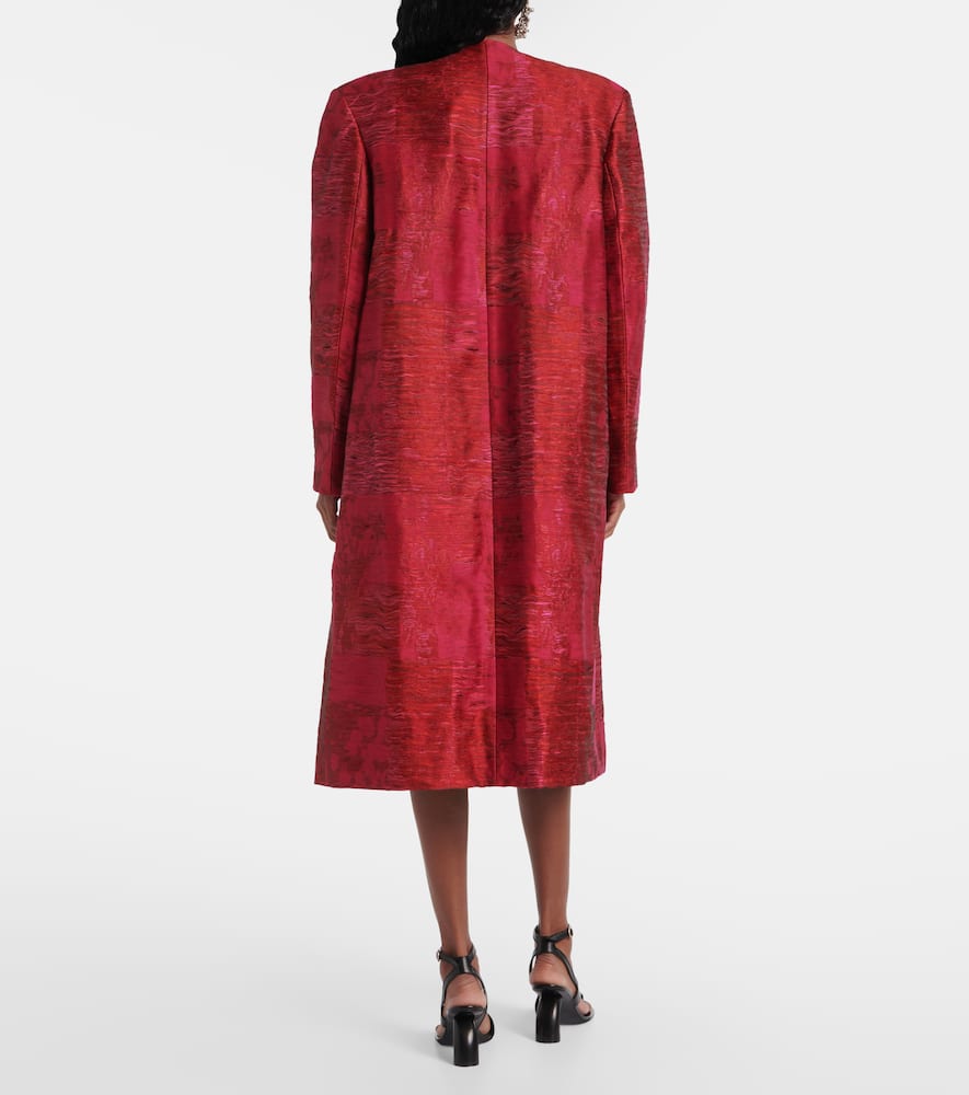 Cotton-blend jacquard coat