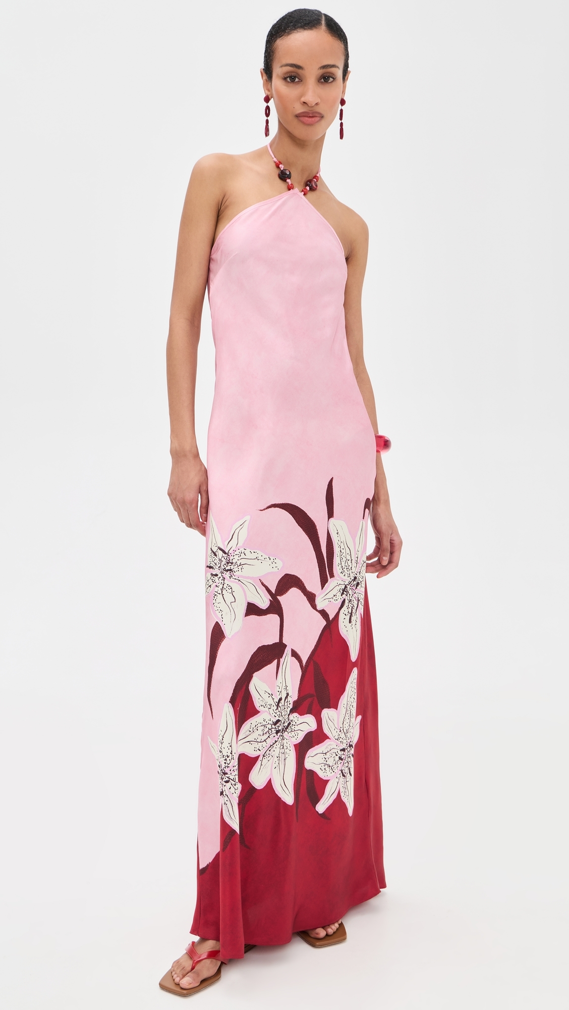 Tallulah Satin Halter Dress Liliana