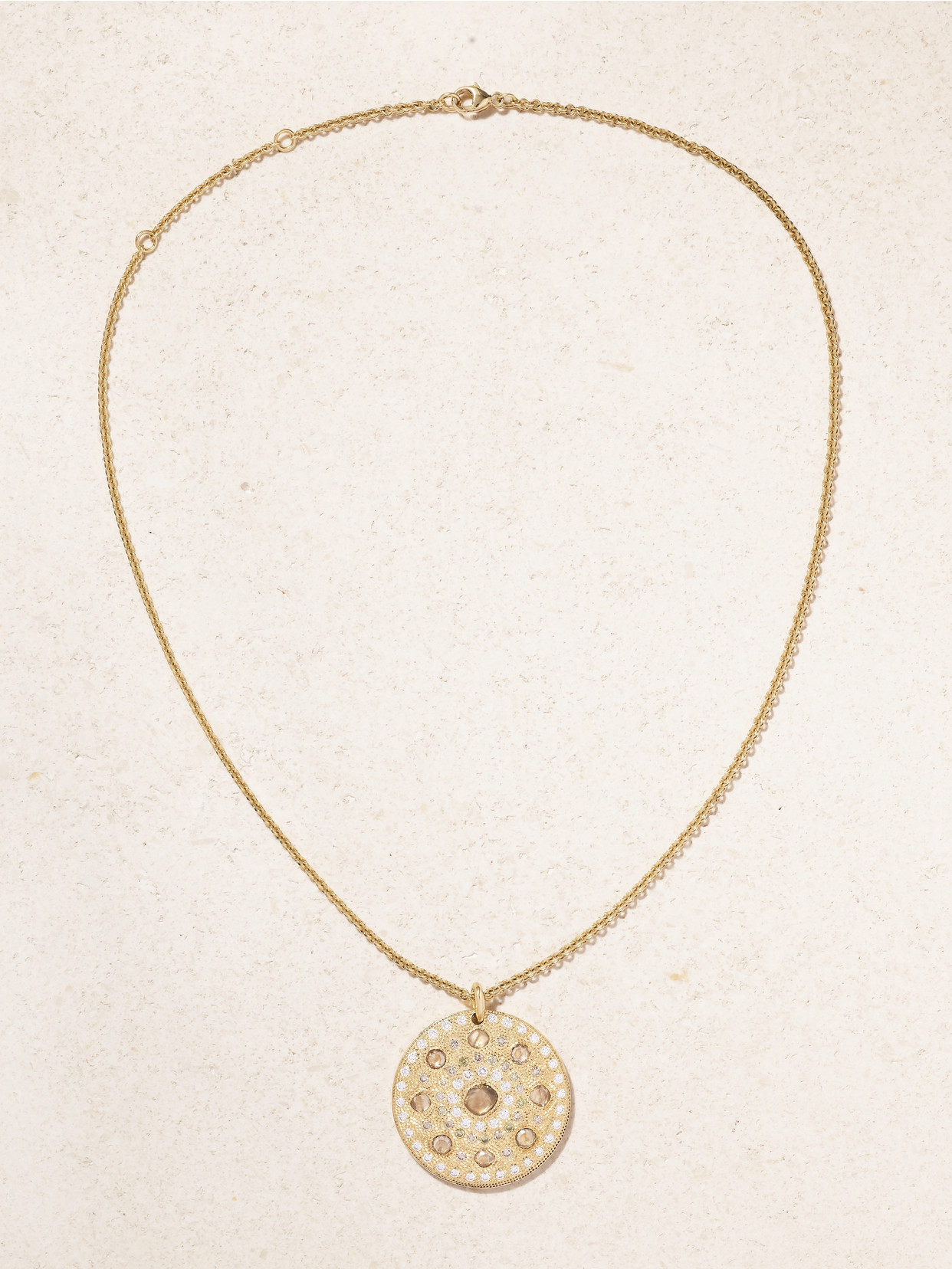 Talisman Medal Large 18-karat Gold Diamond Necklace - One size