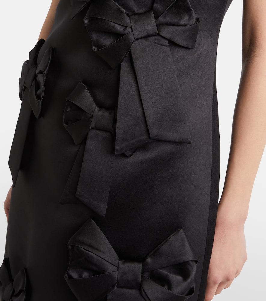 Bow-detail satin cocktail dress