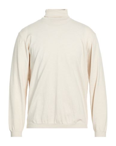 Man Turtleneck Beige Size L Viscose, Wool, Polyamide
