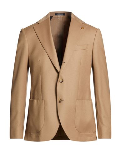 Man Blazer Camel Size 44 Virgin Wool, Elastane