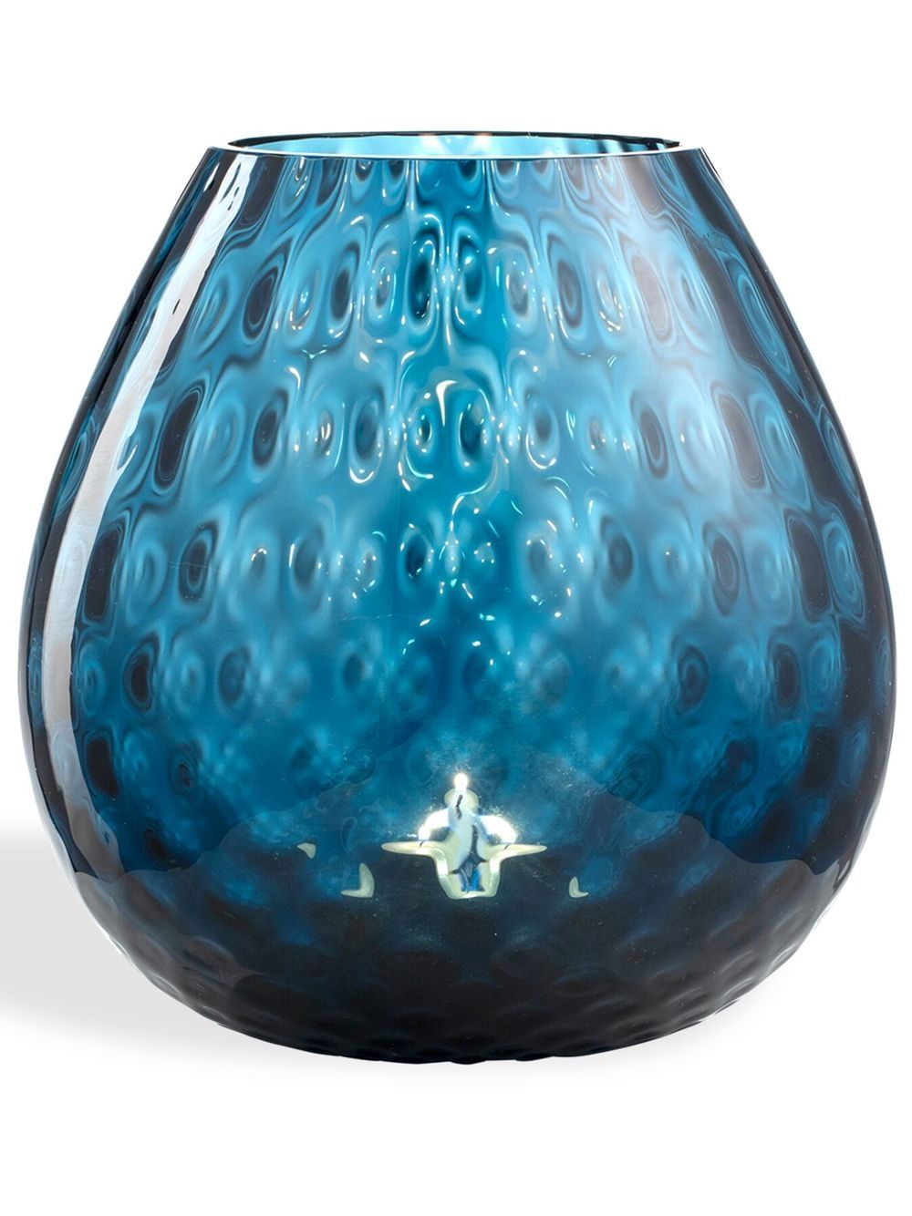 Macramé glass candle holder - Blue