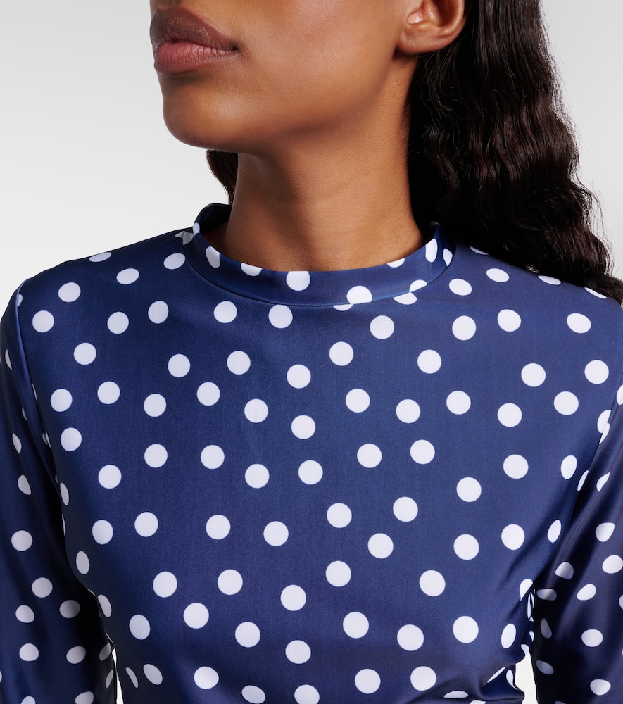 Polka-dot jersey top