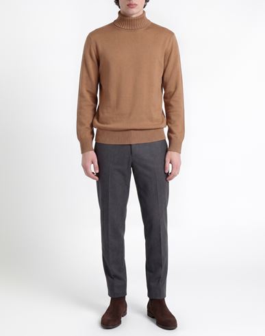 Athleisure Man Turtleneck Light brown Size 40 Virgin Wool