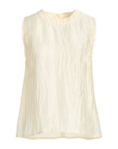 Woman Top Pastel yellow Size 10 Viscose, Silk