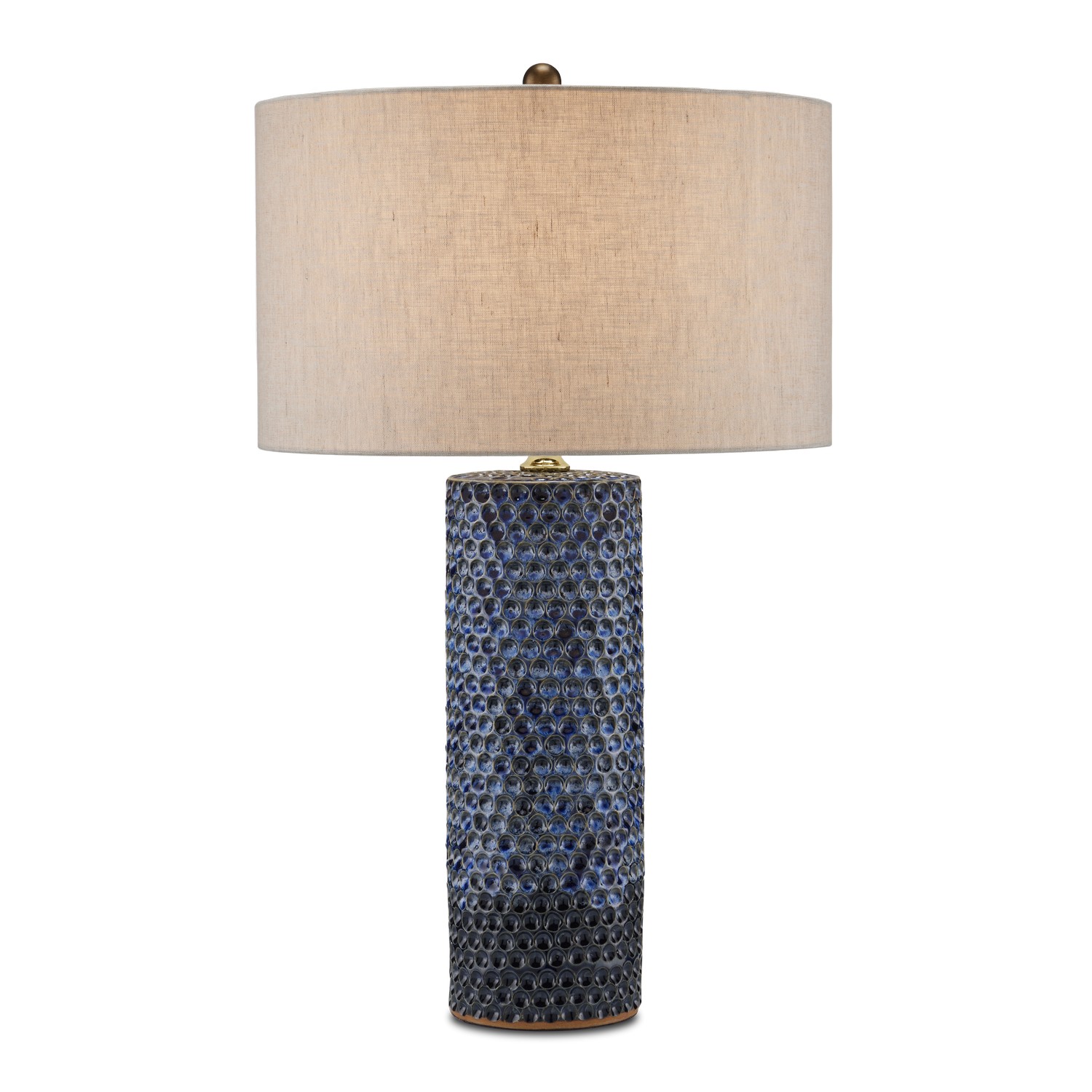 Reactive Blue Polished Brass Table Lamp from the Polka Dot Collection
